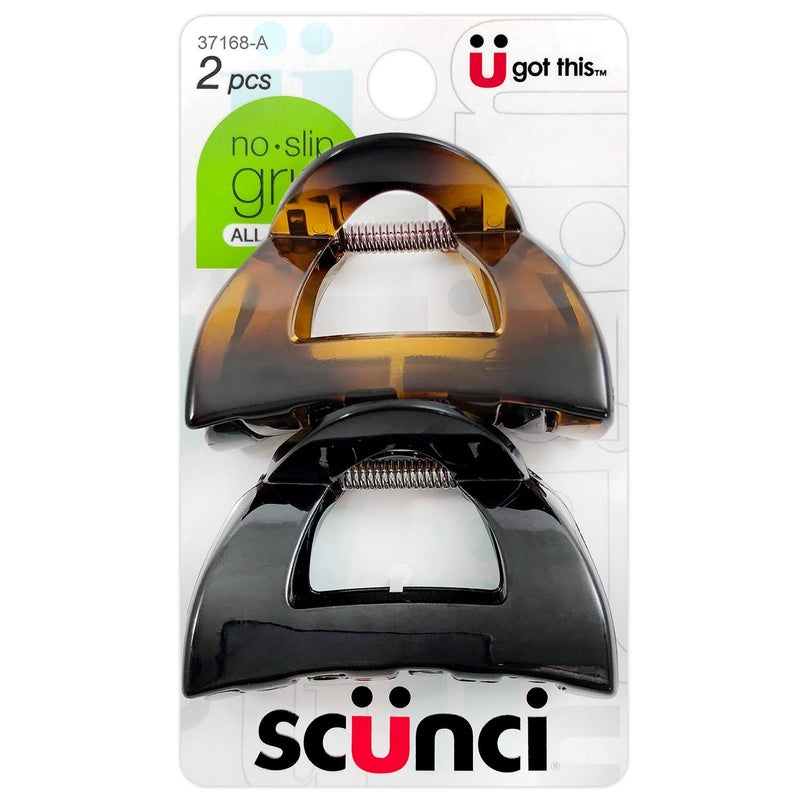 Scunci No-Slip Grip 5.5 cm Jaw Clips, women unisexAll Day Hold, 2-Count Per Pack (1-Pack Total) - Image 1