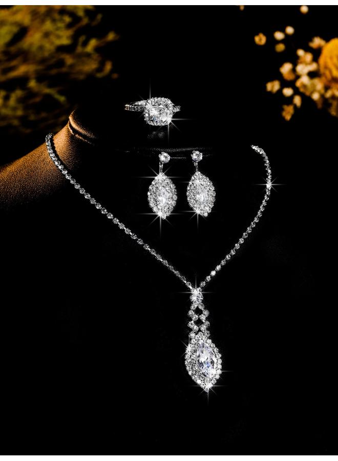 Europe And The United States Necklace Suit Earrings Jewelry Suit Banquet Dress Chain Fashion Joker Bridal Jewelry