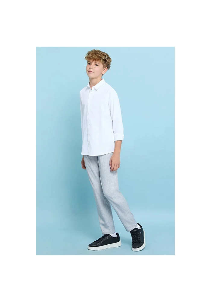 R&b Solid Pants with Button Closure