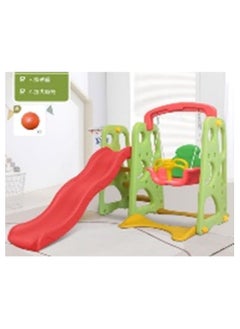 FULL JOY Slide With Swing + Basketball  3*1 , Green  - Image 1