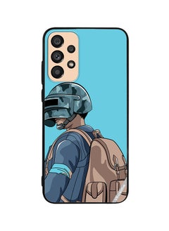Protective Case Cover For Samsung Galaxy A73 5G Helmet And In Military Uniform Design Multicolour