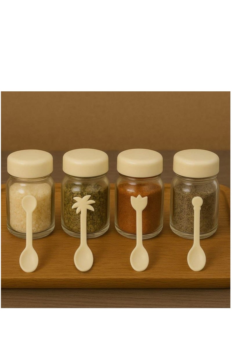 20-Piece Plastic Spoon Set - Cute Design - Beige For drinks, desserts, and special occasions  - Image 3
