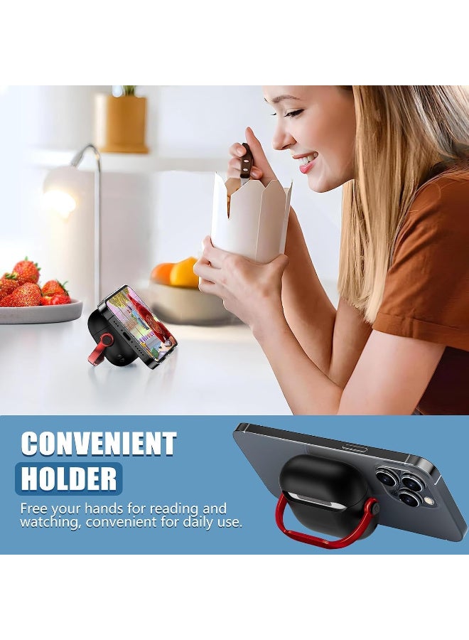 Protective Case for Airpods 4 Cover Shockproof, Wireless Charging Case with Safety Lock and Keychain, Anti-Fall Protective Cover (Black - Red) - Image 4