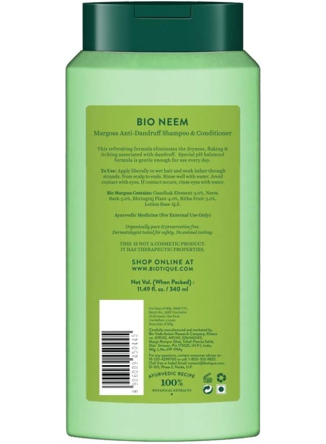 بيوتيك شامبو وبلسم بيوتيك فريش نيم المضاد للقشرة | يُكافح القشرة | يُزيل الجفاف والتقشر والحكة | يُضفي على الشعر مظهرًا منعشًا ولامعًا | مناسب لجميع أنواع البشرة | 340 مل - Image 2