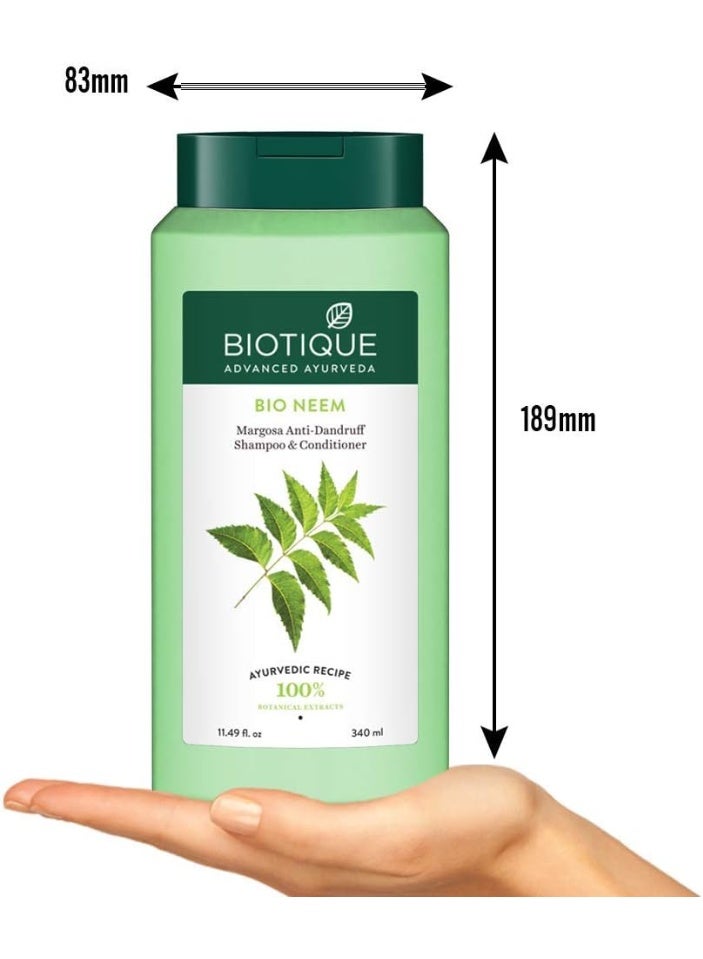 بيوتيك شامبو وبلسم بيوتيك فريش نيم المضاد للقشرة | يُكافح القشرة | يُزيل الجفاف والتقشر والحكة | يُضفي على الشعر مظهرًا منعشًا ولامعًا | مناسب لجميع أنواع البشرة | 340 مل - Image 3