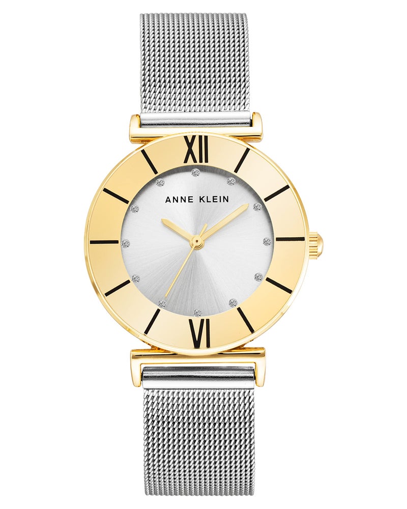 Anne Klein Women's Glitter Accented Mesh Bracelet Watch - Image 1
