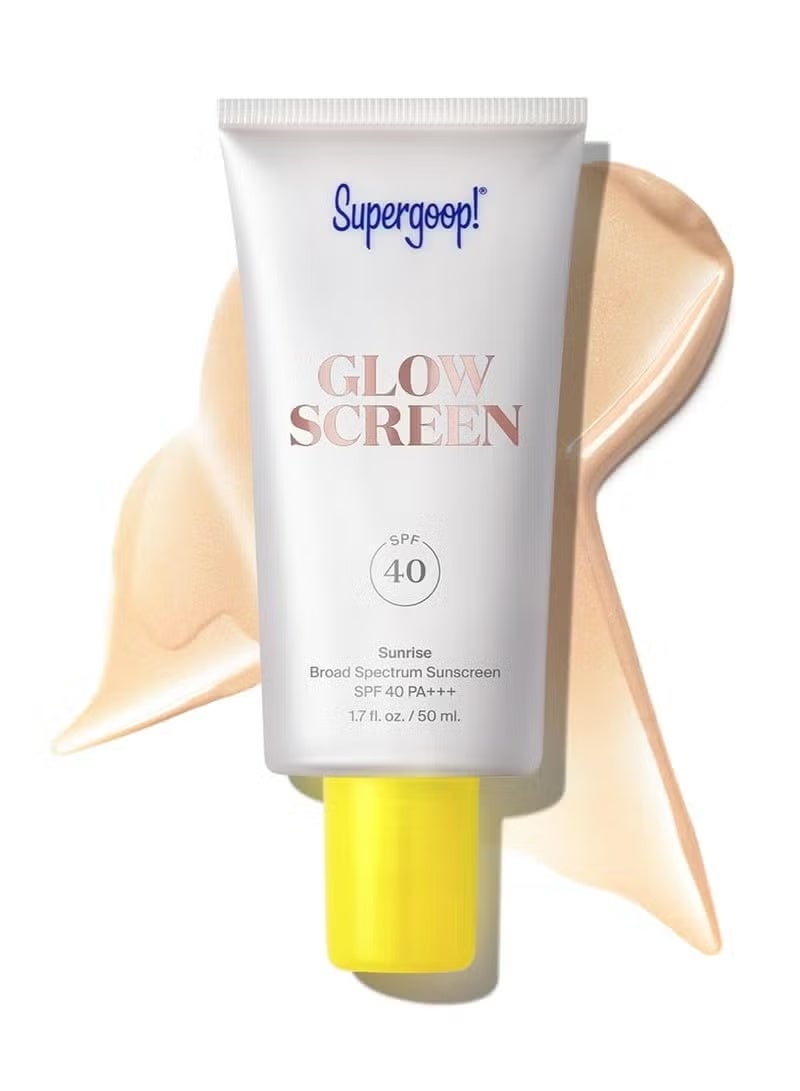 Supergoop! Glowscreen SPF 40, Sunrise (Champagne Glow) - 1.7 fl oz - Glowy Primer + Broad Spectrum Tinted Sunscreen - Helps Filter Blue Light - Hydration - Hyaluronic Acid & Vitamin B5 - Image 1
