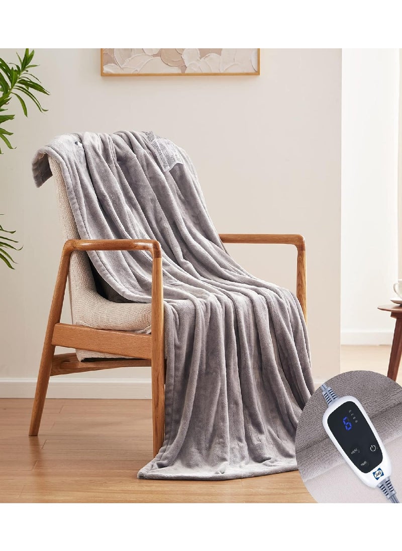 Generic Fast Heating Light Gray Flannel Heating Blanket, 6 Heat Settings And 2-10 Hours Auto Shut Off, Suitable For Home Office Use, 50x60 Inches  - Image 3