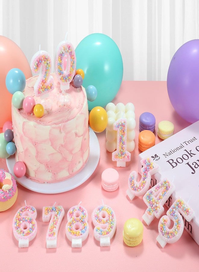 IDIJOLI Pastel Macaron 4th Birthday Candle Sweet Pink Number 4 Candle Cake Topper Cupcake Decorations for Girls and Women Party Decor Anniversary Celebrations Supplies - Image 4