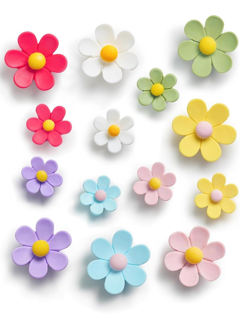 منزل الغابة مغناطيسات ثلاجة Mymazn مغناطيسات ثلاجة لطيفة مغناطيسات زخرفية ملونة مغناطيس زهرة ثلاثية الأبعاد مضحكة للمكتب والمطبخ والخزانة 14 قطعة (7 صغيرة و7 كبيرة) - Image 1