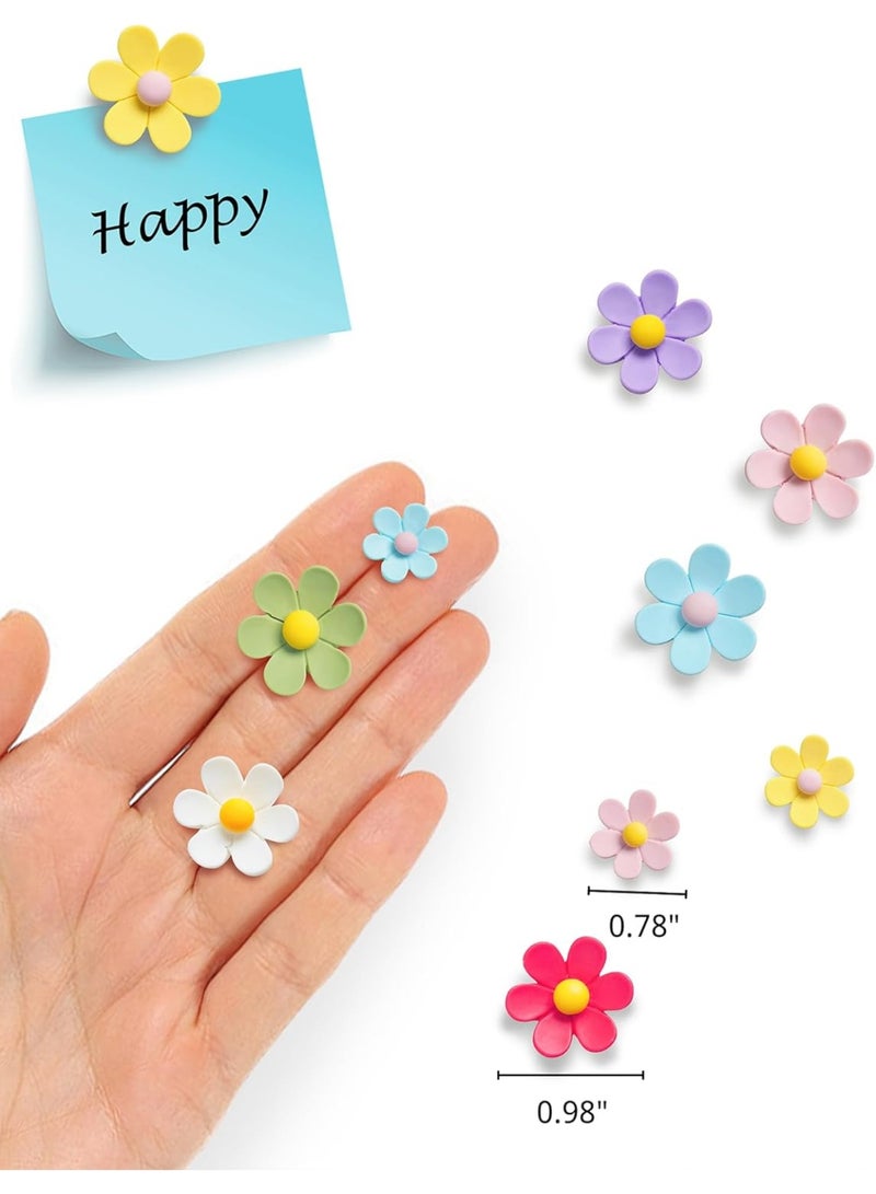 منزل الغابة مغناطيسات ثلاجة Mymazn مغناطيسات ثلاجة لطيفة مغناطيسات زخرفية ملونة مغناطيس زهرة ثلاثية الأبعاد مضحكة للمكتب والمطبخ والخزانة 14 قطعة (7 صغيرة و7 كبيرة) - Image 2