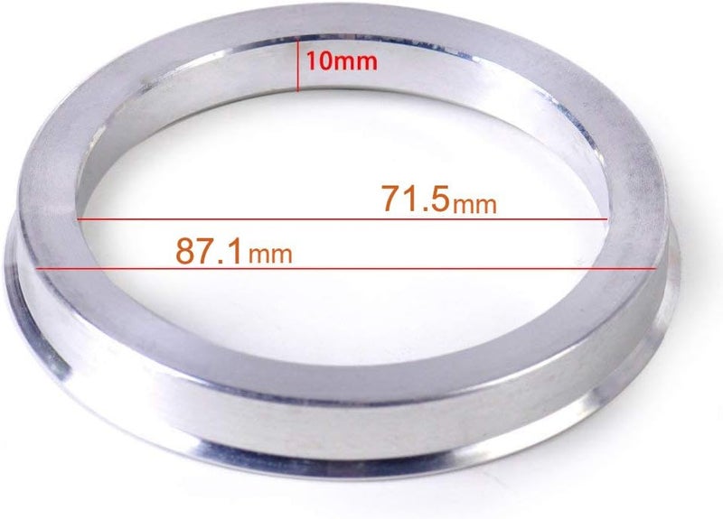 ZHTEAPR 4pc Aluminium Wheel Hub Centric Rings - Image 3