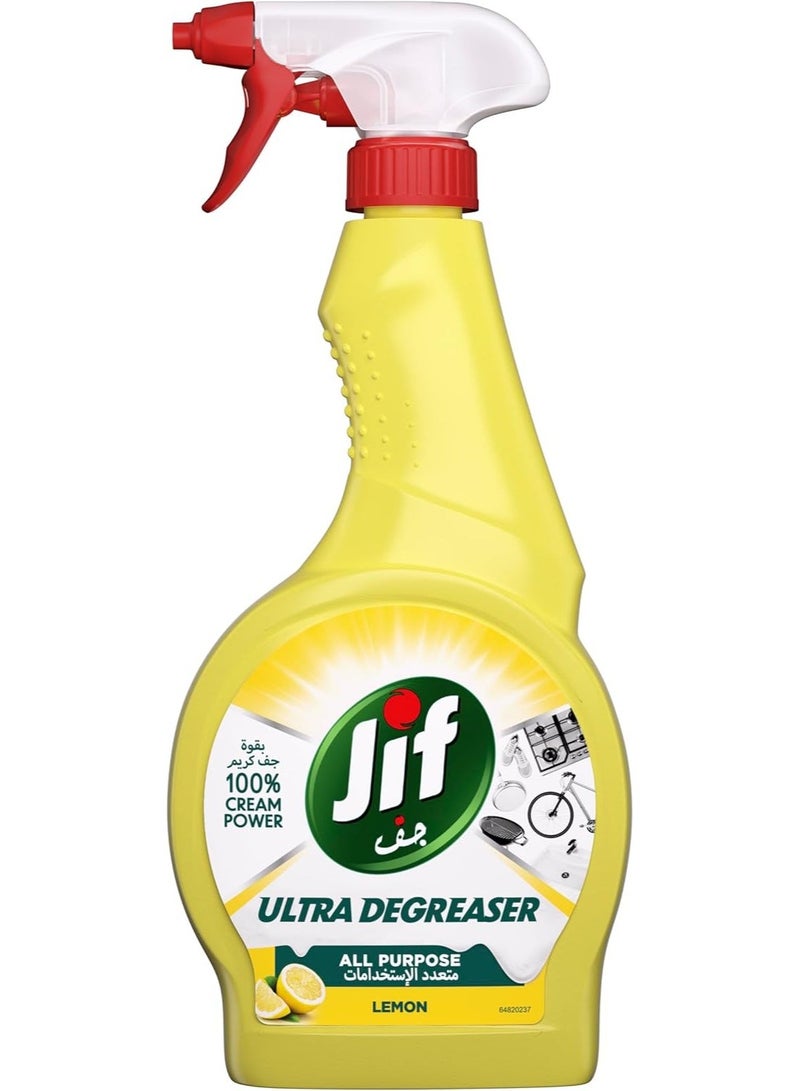 Jif All Purpose, Ultra Degreaser Spray, Lemon, 100% cream power, 470ml - Image 1