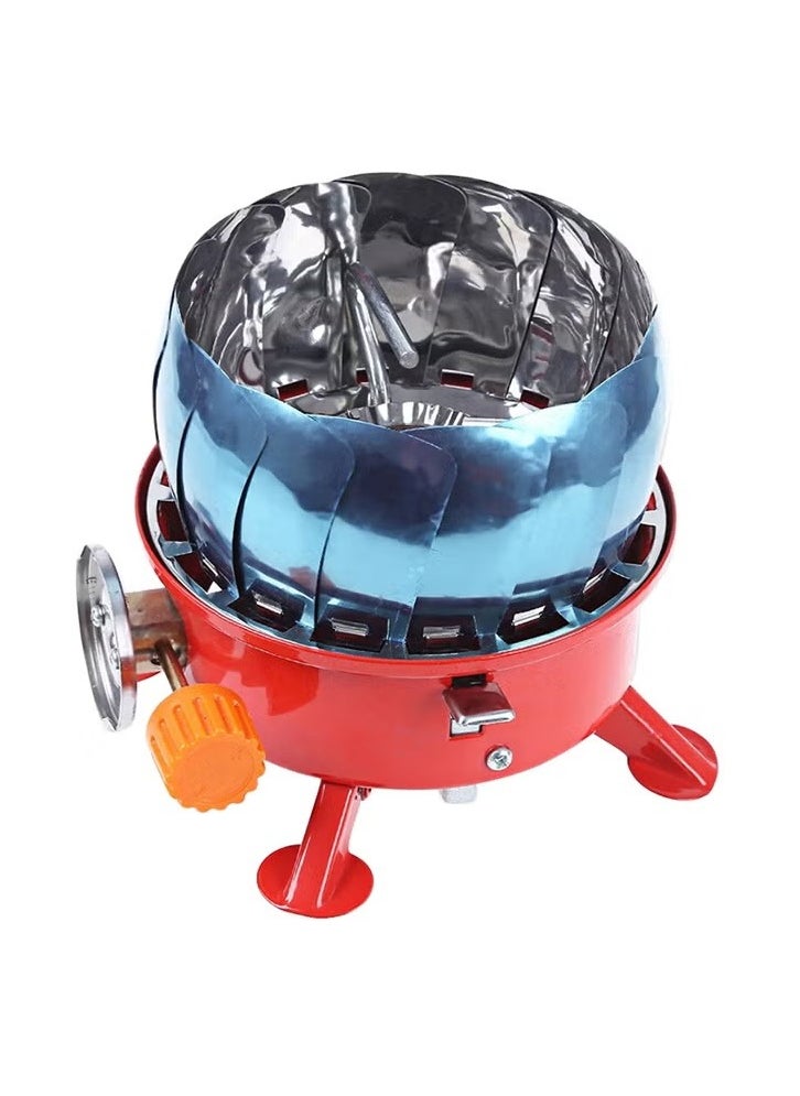 R.VIHAN Windproof Camping Stove Portable Butane Stove Portable Hiking Stove Mini Outdoor Gas Stove Lotus Stove Head Portable Steel Folding Camping Stove with Manual Ignition 2800W  - Image 3