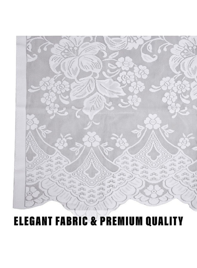 Kuber Industries Net Door Curtain with 8 Rings | Premium Drapes for Bedroom | Parda for Living Room | Net Frill Door Curtain | 7 Ft | SY27 | Pack of 2 | White - Image 2