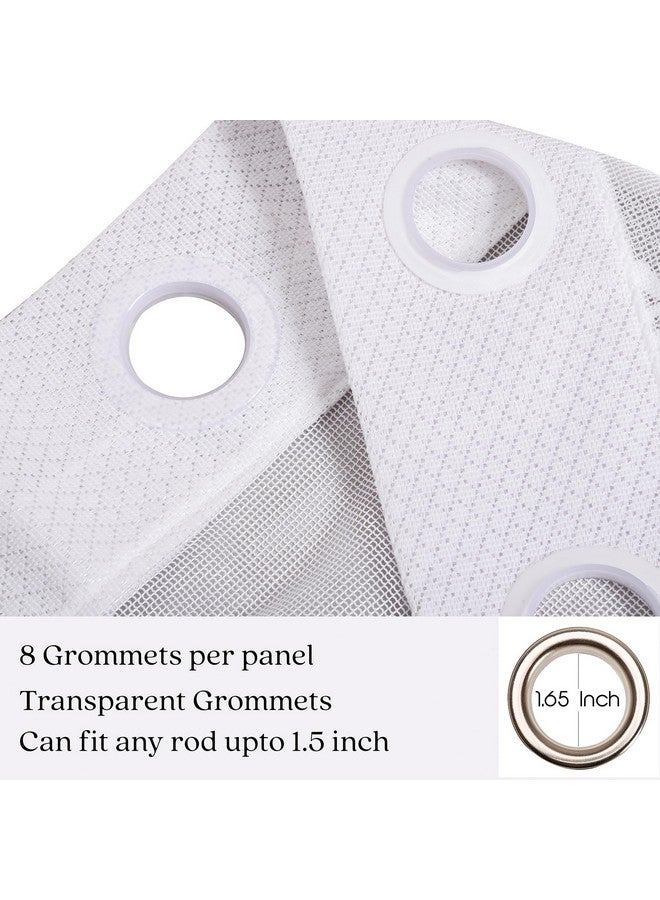 Kuber Industries Net Door Curtain with 8 Rings | Premium Drapes for Bedroom | Parda for Living Room | Net Frill Door Curtain | 7 Ft | SY27 | Pack of 2 | White - Image 4