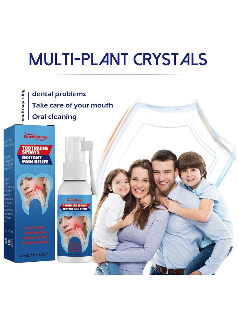 SOUTH MOON - Toothache Spray Instant Teeth Pain Treatment Liquid Relief Denture Pain Canker Sores Tooth Oral Problem Improve Repair Gums Teeth Oral Cleaning Care Spray (20ml) - Image 1