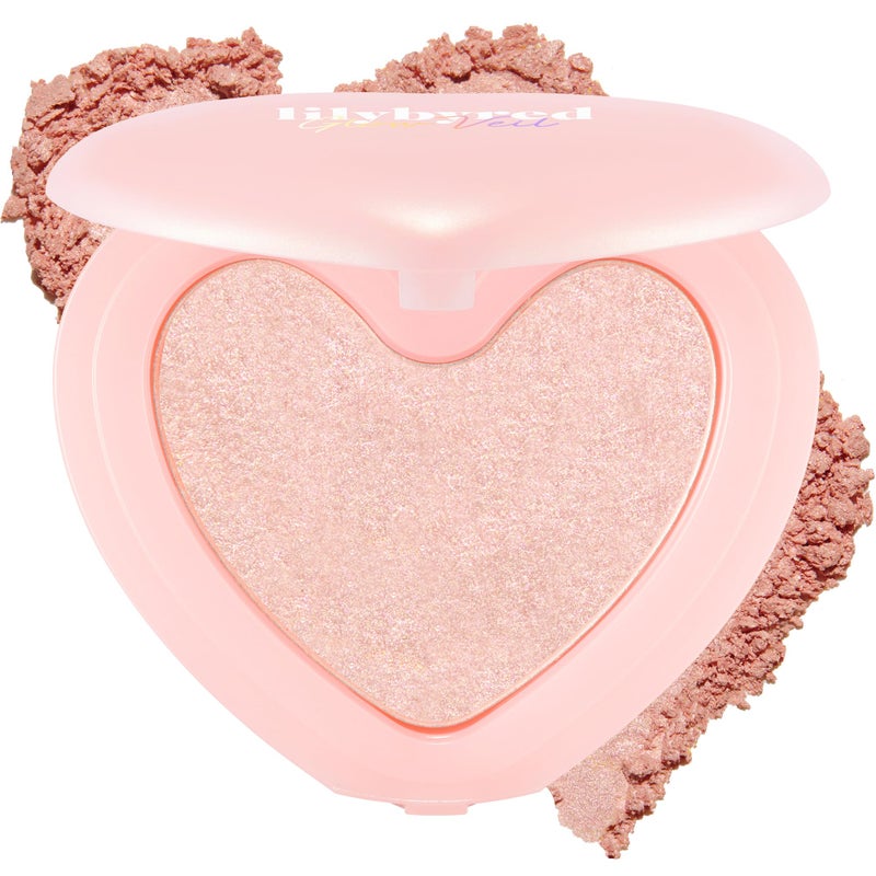 lilybyred Luv Beam Glow Veil | Korean Heart-Shaped Highlighter, Illuminating Shimmer, Radiant Glow, Silky Powder Texture, Buildable & Blendable, Lightweight & Long-Lasting, 0.11 oz. (04 Sun Beam) - Image 1