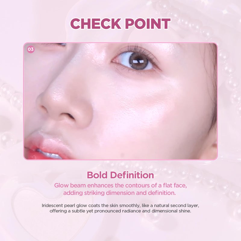 lilybyred Luv Beam Glow Veil | Korean Heart-Shaped Highlighter, Illuminating Shimmer, Radiant Glow, Silky Powder Texture, Buildable & Blendable, Lightweight & Long-Lasting, 0.11 oz. (04 Sun Beam) - Image 4