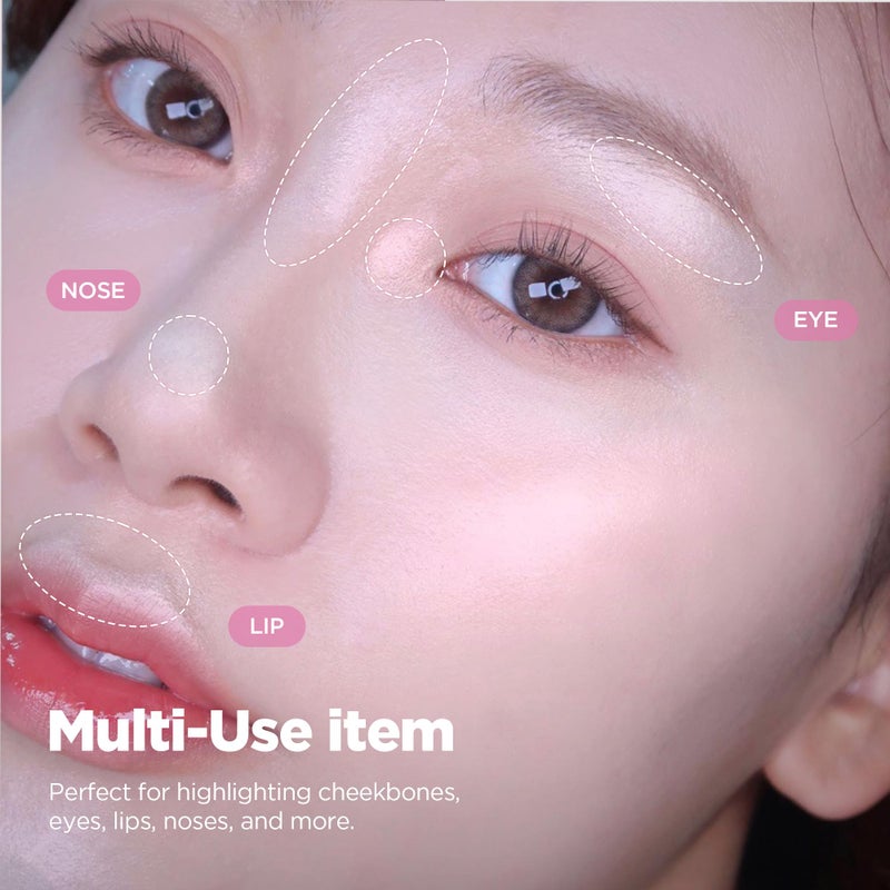 lilybyred Luv Beam Glow Veil | Korean Heart-Shaped Highlighter, Illuminating Shimmer, Radiant Glow, Silky Powder Texture, Buildable & Blendable, Lightweight & Long-Lasting, 0.11 oz. (04 Sun Beam) - Image 5