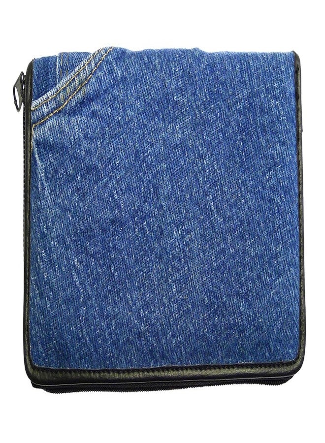 بيجو دي جا محفظة نقود نسائية من قماش الدنيم الأزرق المعاد تدويره من بيجو دي جا، مزودة بسحاب دائري، مناسبة للمعصم - Image 2