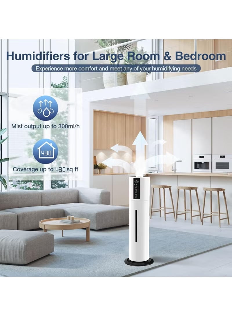 والالا مرطبات هواء كبيرة لغرف النوم، مرطب هواء علوي برذاذ بارد بالموجات فوق الصوتية سعة 7.5 لتر مزود بثلاث سرعات للرذاذ وجهاز تحكم عن بعد للغرف الكبيرة - Image 2