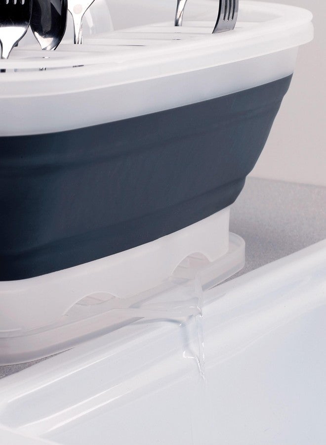 بريب ووركس رف أطباق قابل للطي من بروجريسيف إنترناشونال مع لوح تصريف، موديل CDD-100، مثالي لحوض غسيل الأطباق في المركبات الترفيهية وأحواض التخييم. - Image 4