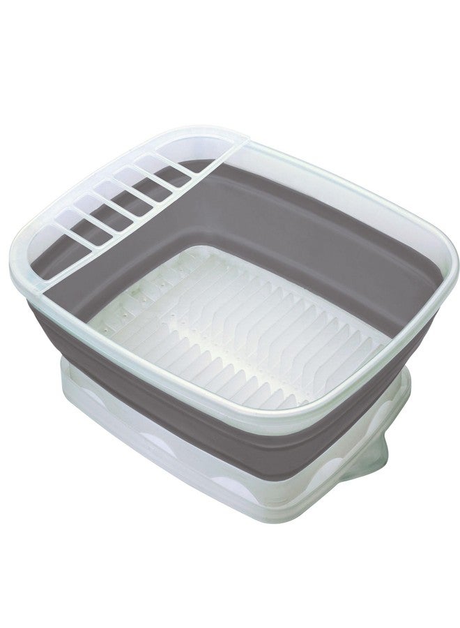 بريب ووركس رف أطباق قابل للطي من بروجريسيف إنترناشونال مع لوح تصريف، موديل CDD-100، مثالي لحوض غسيل الأطباق في المركبات الترفيهية وأحواض التخييم. - Image 2