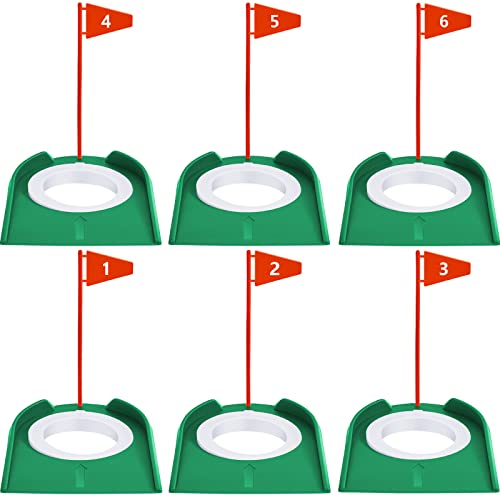 Sotiff 13 Golf Putting Practice Cup Hole Training Aids Golf Accessories Training Putters with Plastic Flag for Adult Office Garage Yard Indoor Outdoor Practice Red - Image 1