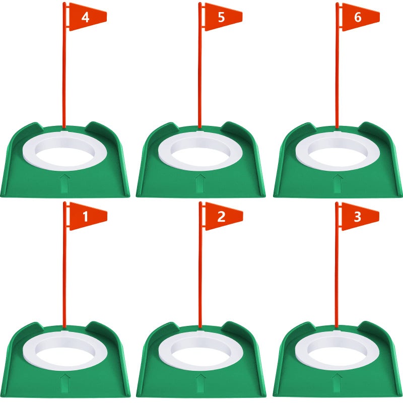 Sotiff 13 Golf Putting Practice Cup Hole Training Aids Golf Accessories Training Putters with Plastic Flag for Adult Office Garage Yard Indoor Outdoor Practice Red - Image 2