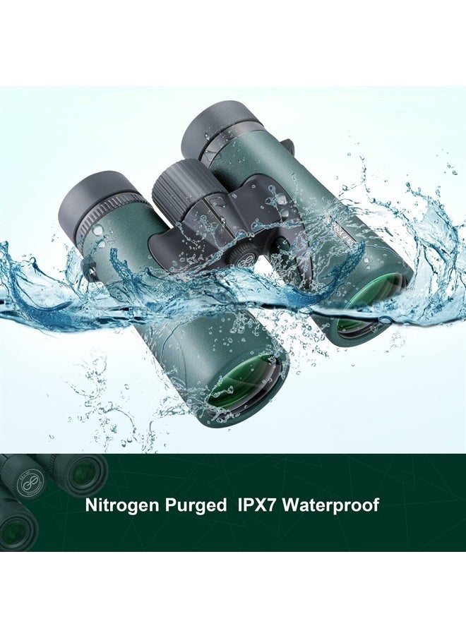 GLLYSION 10X42 Professional HD Binoculars for Adults with Phone Adapter, High Power Binoculars with BaK4 prisms, Super Bright Lightweight & Waterproof Binoculars Perfect for Bird Watching, Hunting, Stargazing 