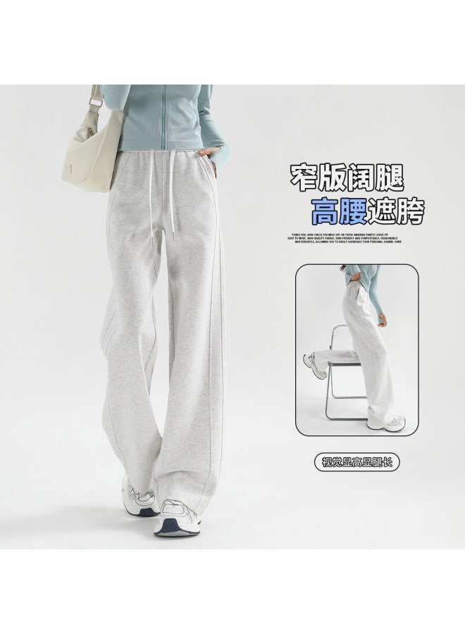 Hstyle Slim Fit Banana Wide Leg Pants Women's 2025 Spring High Waist Versatile Slimming Available In Tall Petite Casual Trousers - Image 2