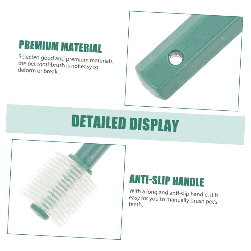 2Pcs Dual Ended Pet Toothbrush Soft Bristles Non Slip Handle for Cats and Dogs - Image 2