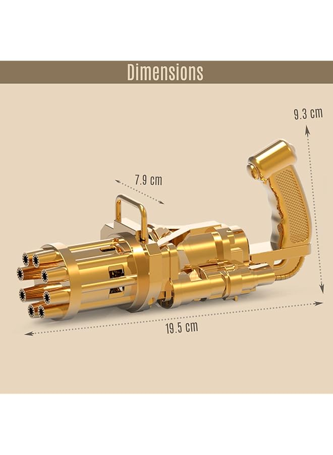 Little Story 8 Holes Bubble Machine Kids Gun Golden - Image 3