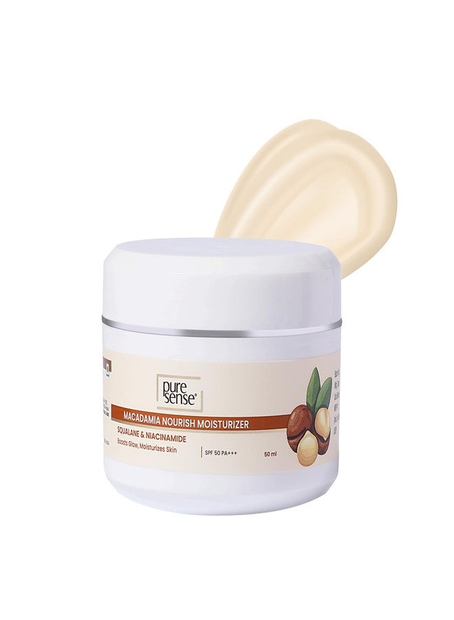 PureSense Macadamia SPF 50PA+++ Nourishing Moisturizer with Niacinamide for 72hr Moisturized and Intense Hydrated Skin For Men and Women 50g - Image 1
