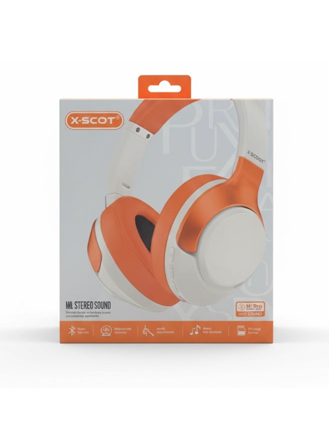 X-SCOOT XS-656 Wireless Stereo Headphones , Hi-Fi Sound, 40mm Drivers, HD Mic with Noise Reduction, Foldable Design, TF Card Support, USB-C Charging, Long Battery Life - Image 4