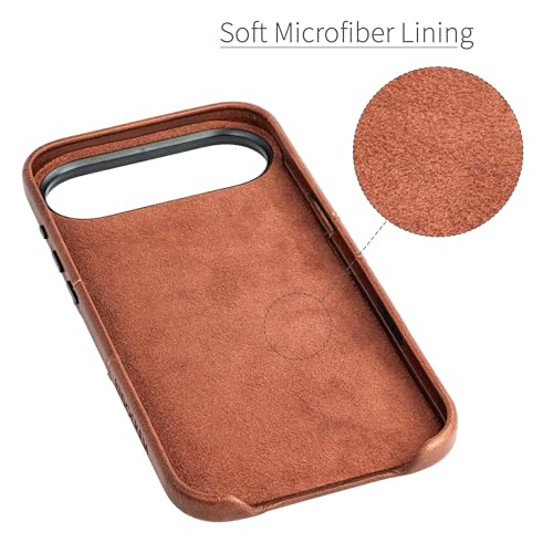 Dockem Card Case for iPhone 17 Air with Magnetic Mounting Plate, Camera Control Button, Wallet with 2 Holder Slots: M2 Exec Premium Synthetic Leather (Brown) - Image 4