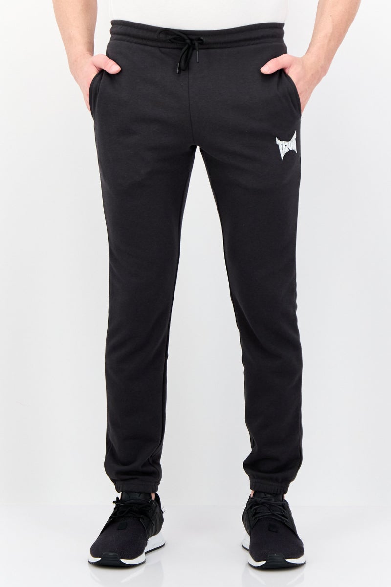 TapouT Men Regular Fit Drawstring Brand Logo Jogger Pants, Dark Grey - Image 1