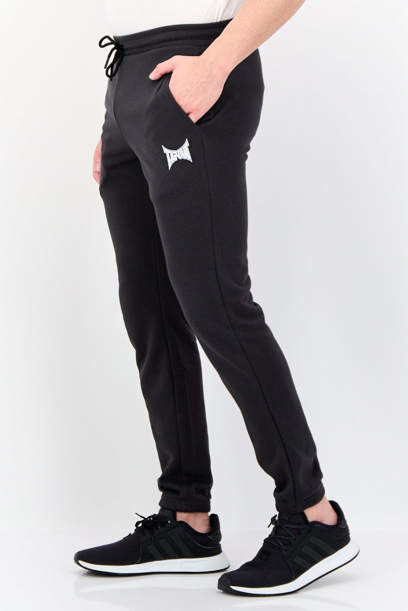 TapouT Men Regular Fit Drawstring Brand Logo Jogger Pants, Dark Grey - Image 2