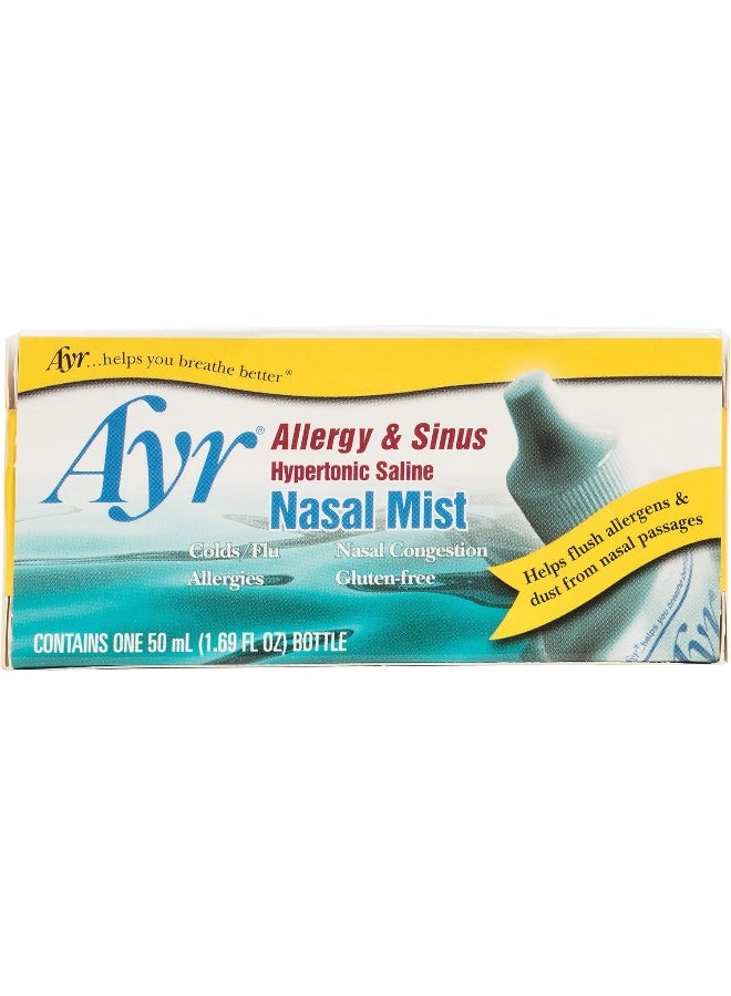 آير الحساسية والجيوب الأنفية مفرط التوتر المالحة رذاذ الأنف الأبيض 1.69 أوقية سائلة - Image 2