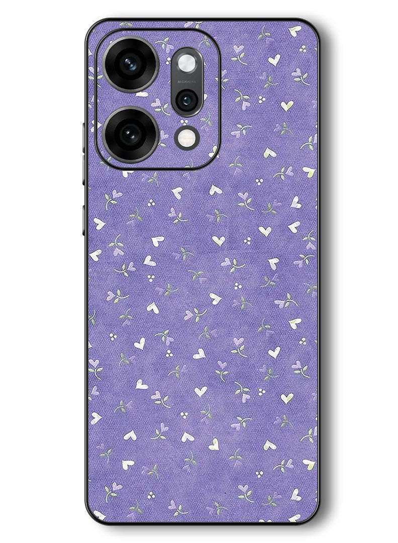 Theodor Case Compatible with Oppo Reno 14 Pro 6.83 Inch Protection Shockproof Bumper Cover Hearts Purple Background - Image 1