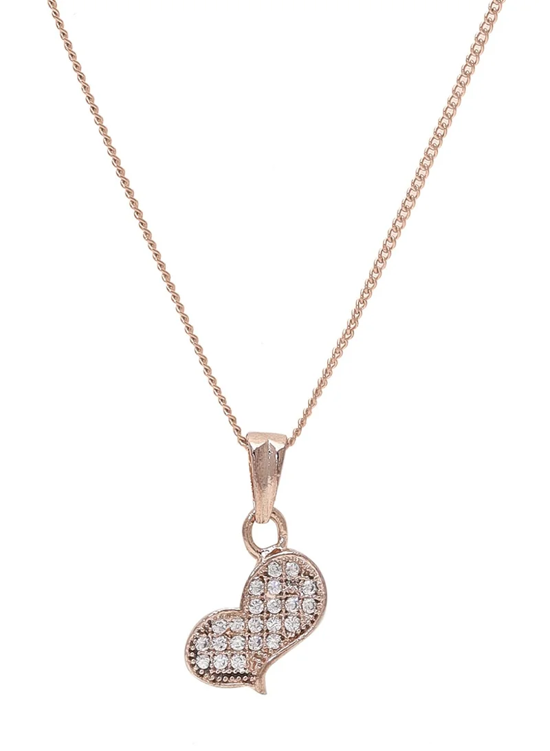Priyaasi Rose Plated AD-Studded Pendant With Chain