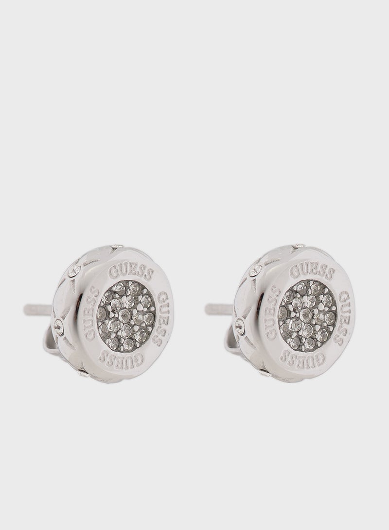 GUESS 1Omm Matelasse Pave Studs  - Image 1
