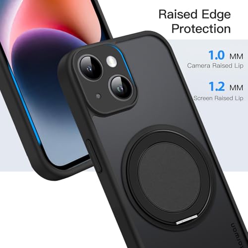 KARWAN Tough Shockproof Armor Back Case Cover Compatible with iPhone 14 Plus with 360 Degree Rotation Magnetic Attraction Ring Holder Heavy Duty Rugged Cover with Magnetic MagEase Wireless Charging - Image 2