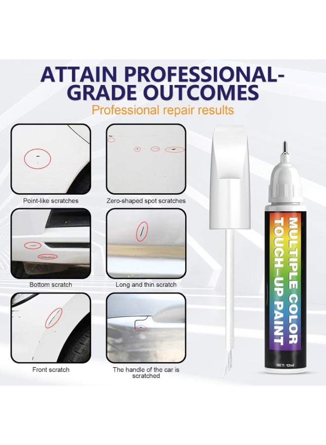 ATRJSZ Mulitiple Color Touch-up Paint, Universal Car Touch Up Paint Pen, Pro Grade Quick Drying Mirror Polish Effect, Quick & Easy Premium Car Scratch Remover, Easy to Use (White) - Image 4