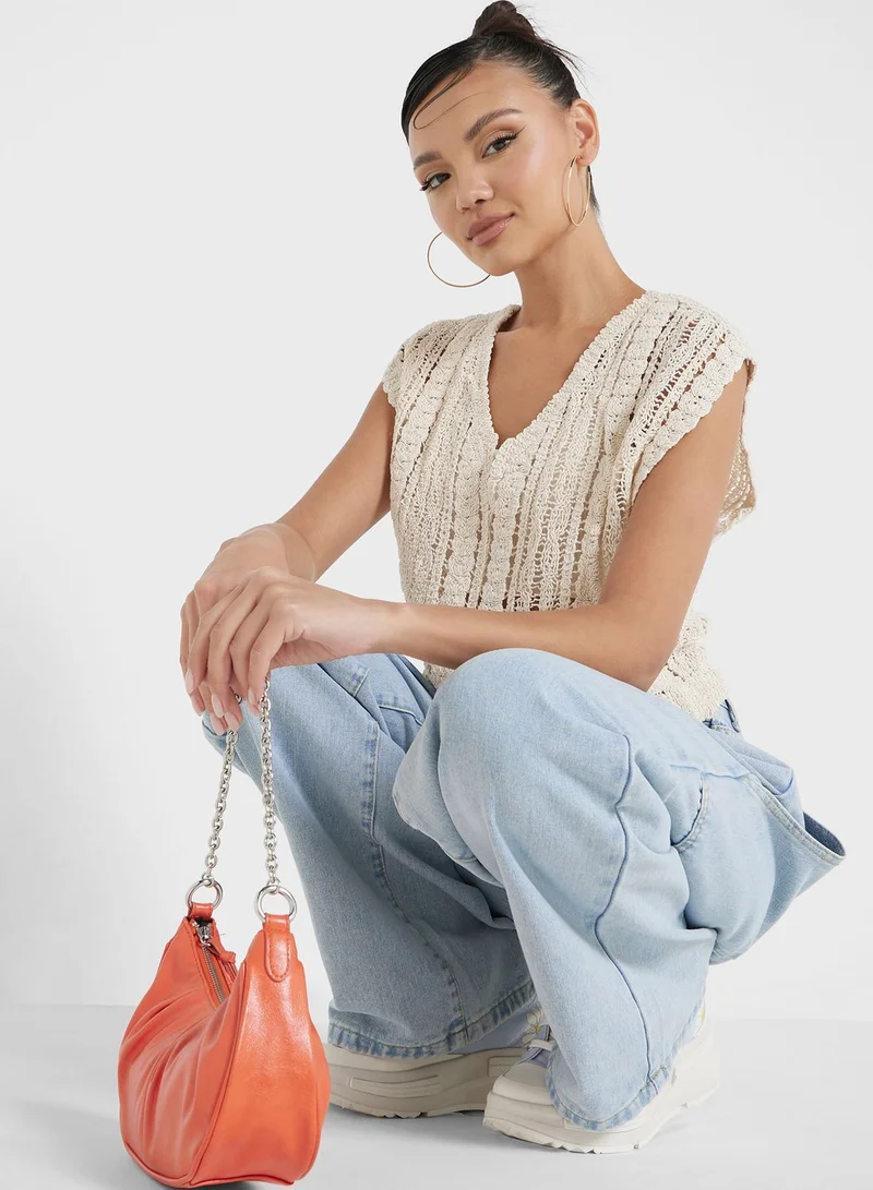 Ginger Crochet Mesh Top