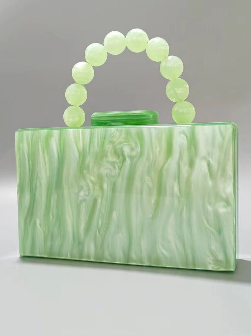 Fashionable And Elegant Women'S New Acrylic Evening Bag Beaded Wrist Handheld Wedding Dress Small Bag - Image 2