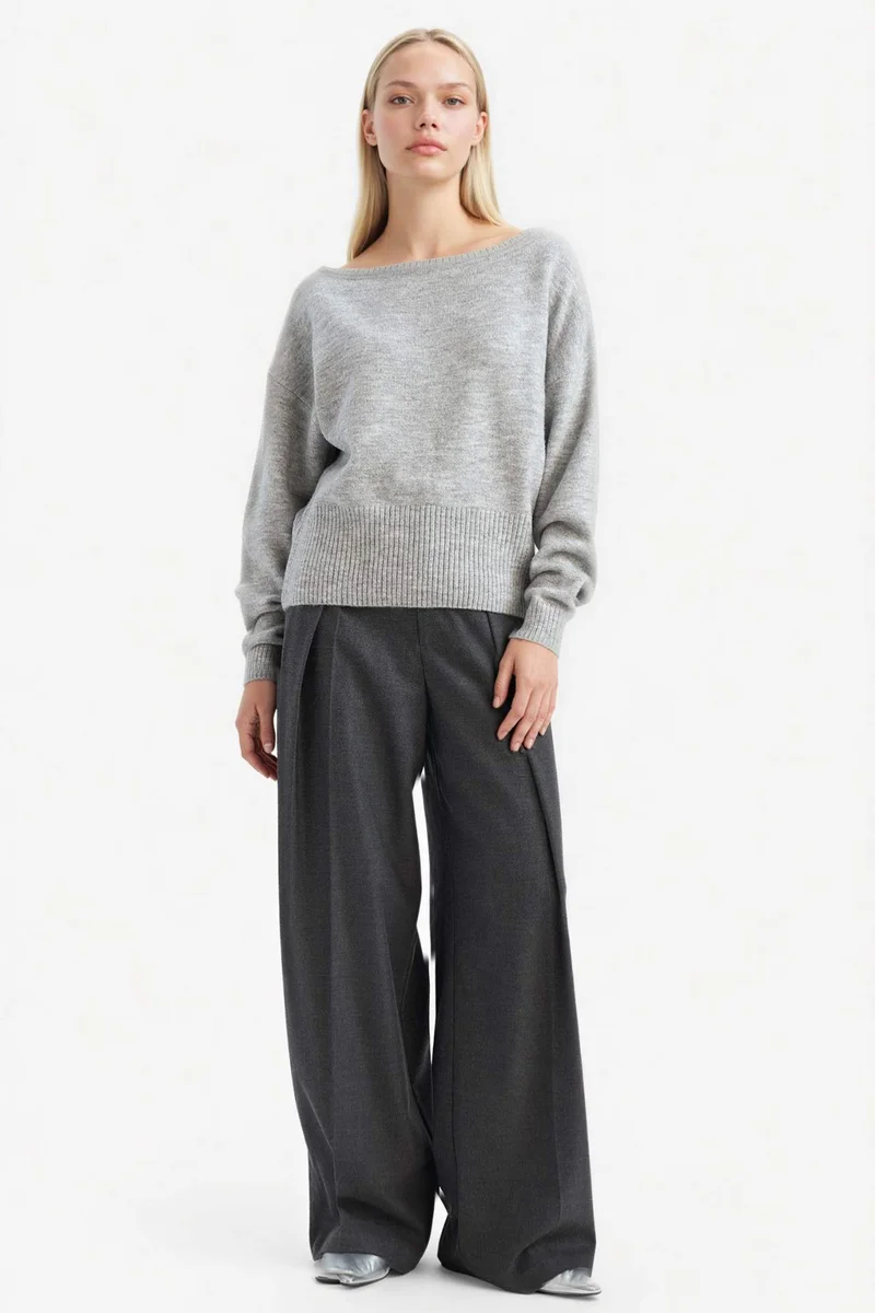 ديفاكتو Regular Fit Strapless Knitwear Pullover