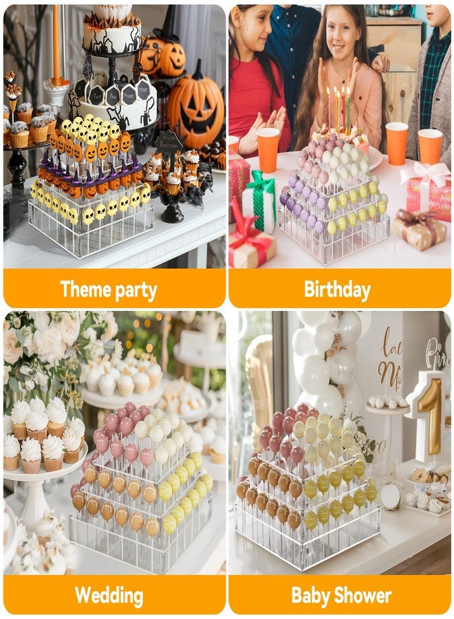 AENTGIU Cake Pop Stand, 72 Holes Lollipop Display Holder for Cake pops Sticks, Dessert Decorative Square Cake Pop Holder for Weddings, Baby Showers, Birthday Parties, Anniversaries, Valentine's Day, Christmas - Image 5