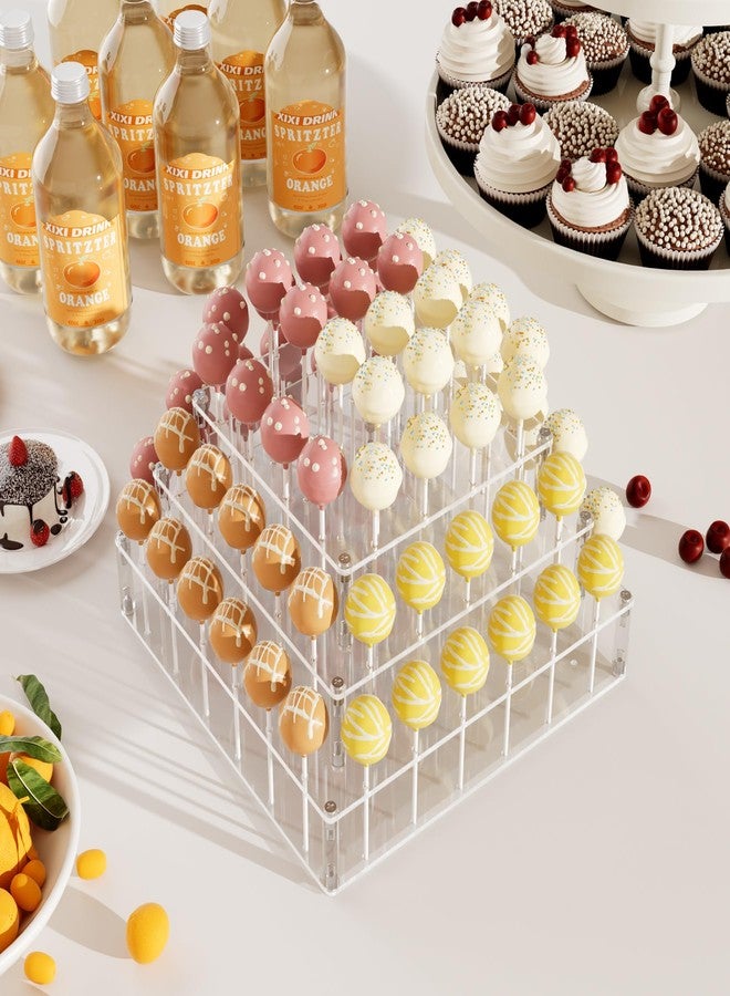 AENTGIU Cake Pop Stand, 72 Holes Lollipop Display Holder for Cake pops Sticks, Dessert Decorative Square Cake Pop Holder for Weddings, Baby Showers, Birthday Parties, Anniversaries, Valentine's Day, Christmas - Image 4